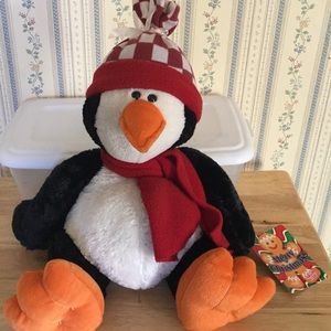 Stuffed Plush Holiday Christmas Penguin with Tags